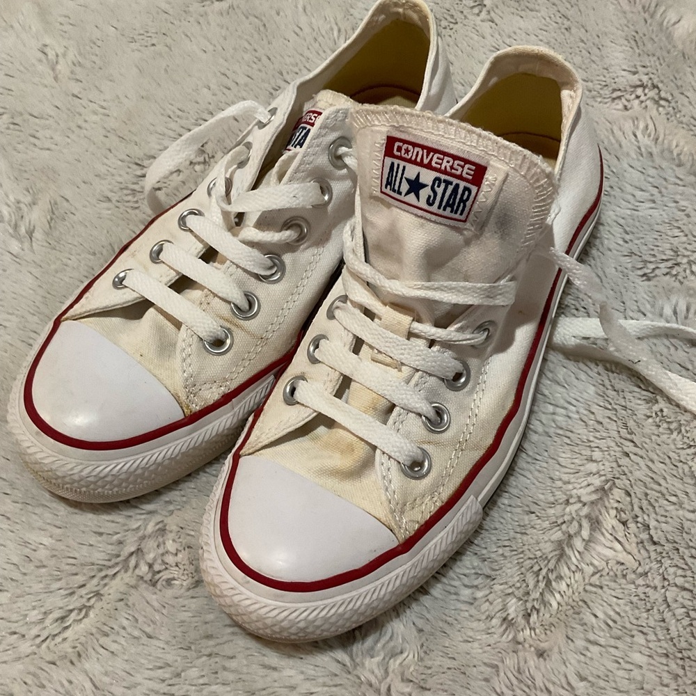 Converse White and Red Chuck Taylor Sneakers - Picture 1 of 7